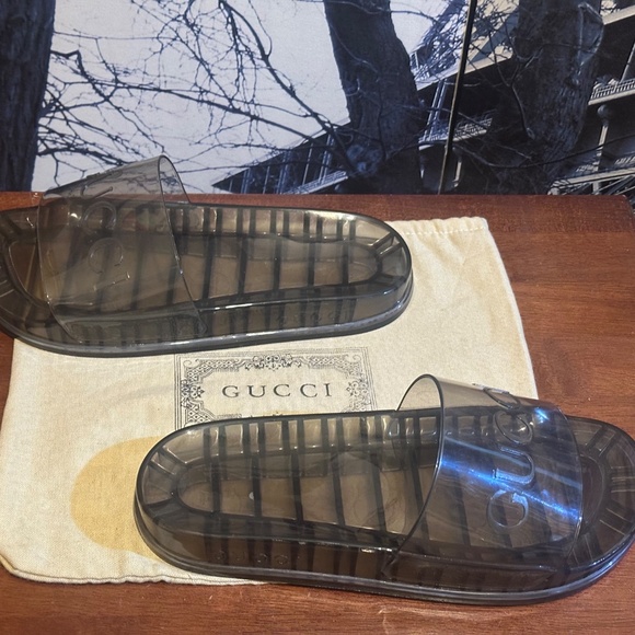 Gucci Transparent Slide Sandals - Picture 6 of 7